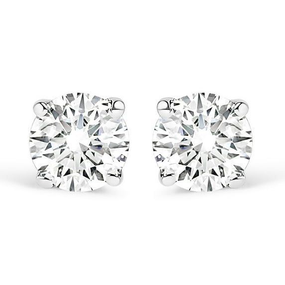 Haus of Brilliance 14K White Gold 5/8 Cttw Womens Round Cut Lab-Grown Diamond 4-Prong Settings Push Back Rhodium Plated Stud Earrings (G-H Color, VS2-SI1 Clarity)