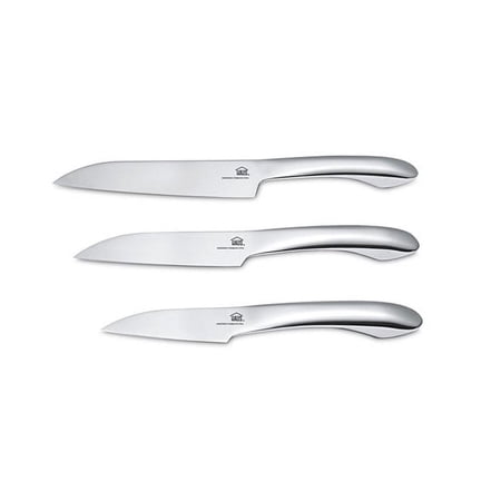 Haus Designer Curved 3Pc Stainless Steel Knife Set Silver