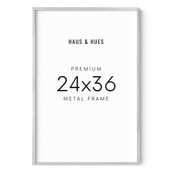 Haus and Hues 24x36 Silver Picture Frame - Set of 1 Silver Poster Frame 24x36, 24x36 Inch Poster Frames, Large Picture Frames 24x36, 24x36 Metal Poster Frame, 24x36 Frames (Silver Aluminum Frame)