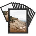 thumbnail image 1 of HAUS AND HUES 6x8 Black Oak Wooden Picture Frame - Set of 15 6x8 Poster Frame - Premium Oak, Vertical Hang, Shatterproof Plexiglass - Ideal for Home, Room, Office (6x8-inch, Black, Set of 15), 1 of 6