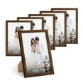 thumbnail image 1 of Haus and Hues 6x8 Walnut Oak Wooden Picture Frame - Set of 6 6x8 Poster Frame - Premium Oak, Vertical Hang, Shatterproof Plexiglass - Ideal for Home, Room, Office (6x8-inch, Walnut, Set of 6), 1 of 6