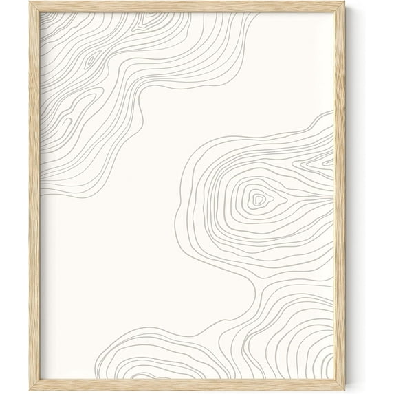 Haus and Hues Abstract Wall Art Neutral Wall Decor - Mid Century Art Modern Wall Prints Abstract Wall Decor Neutral Modern Wall Art Abstract Art Wall Decor Beige Wood Lines (Framed Beige 16x20)