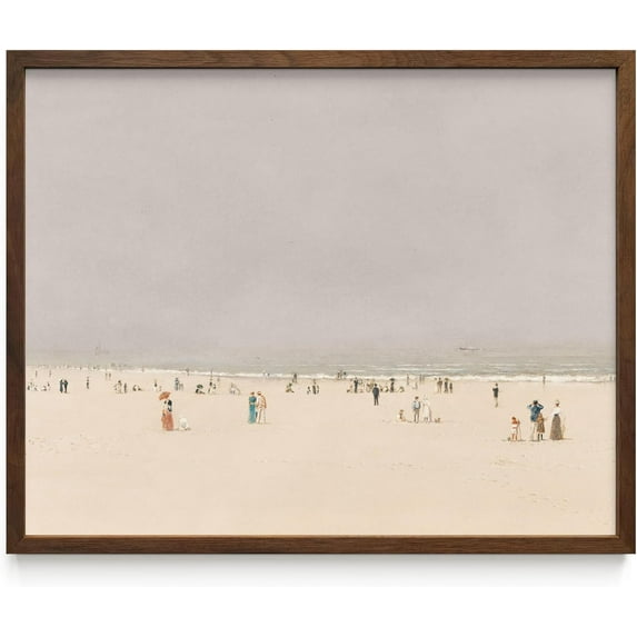 Haus and Hues Beach Art Wall Decor - Vintage Beach and Coastal Wall Art Decor with Framed Prints, Antique Charm, and Timeless Coastal Scenes (11x14 Framed Walnut)