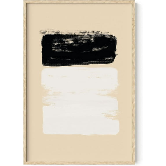 Haus and Hues Black and White Wall Art Abstract Wall Decor Contemporary Black and White Wall Art Neutral Colors Abstract Wall Art Black and White Abstract Art Prints Brushstrokes (Framed Beige 24x36)