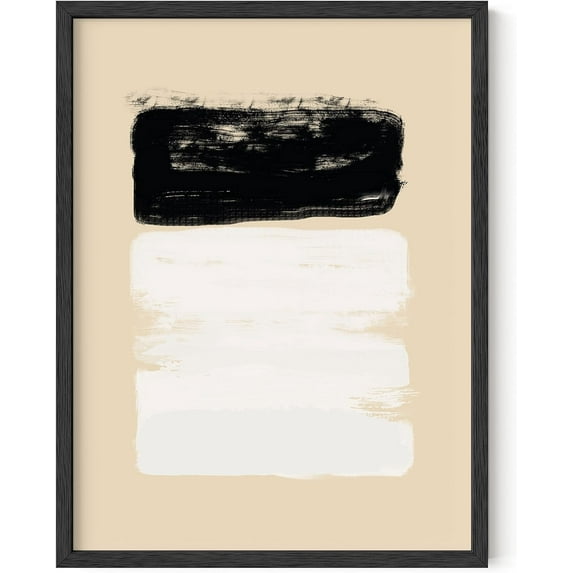 Haus and Hues Black and White Wall Art Abstract Wall Decor | Contemporary Black and White Wall Art Neutral Colors Abstract Wall Art Black and White Abstract Art Prints (Black Framed, 12x16)