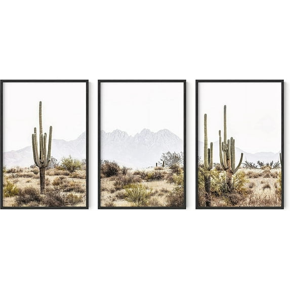 Haus and Hues Desert Wall Art - Set of 3 Western Posters, Landscape Pictures Wall Art, Nature Posters and Prints, Joshua Tree Wall Art, Cactus Posters Nature, Scenic Posters For Wall (24x36, Unframed)