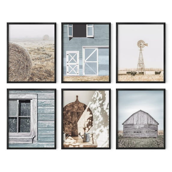 Haus and Hues Farmhouse Wall Art - Barn Prints Wall Art, Country Theme Wall Decor, Bathroom Art Rustic Wall Art, Western Pictures For Walls, Scenic Wall Poster, Rustic Decor Wall Art, (8x10, Unframed)