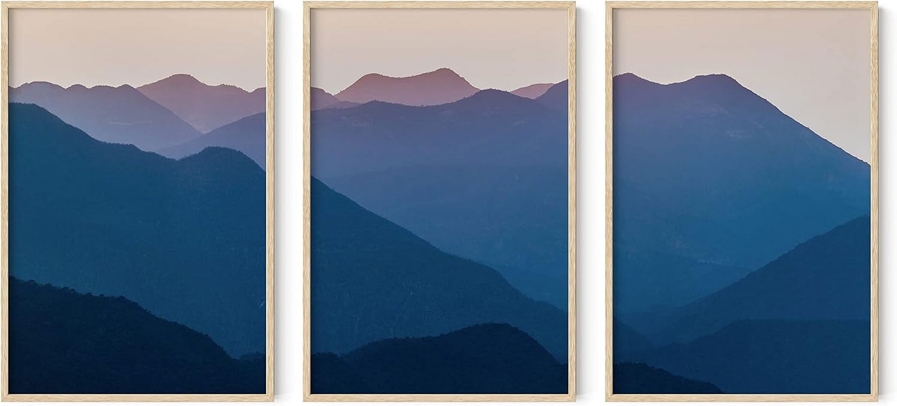 Haus and Hues Framed Art Mountains Wall Decor - Set of 3 Nature Wall ...