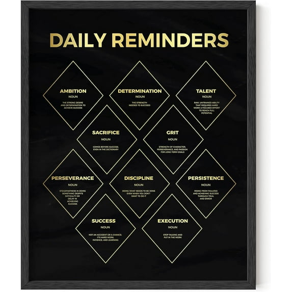 Haus and Hues Framed Inspirational Posters - Wall Decor Positive Wall Art For Office, Motivational Artwork For Walls, Home Office Wall Decor, Inspirational Living Room Wall Decor (16x20, Black Framed)