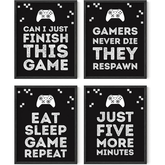 Haus and Hues Gaming Posters for Gamer Room Decor - Set of 4 Xbox Game Posters, Gaming Decor and Video Game Room Decorations, Gamer Wall Decor Gamer Posters for Walls Gaming Pictures (11x14, Unframed)