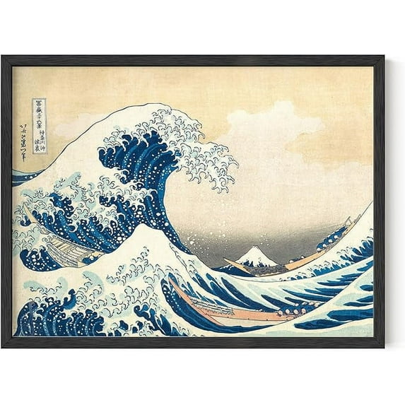 Haus and Hues the Great Wave Print - Asian Art Classic Kanagawa Wave Poster Japanese Poster Ocean Art, Japanese Wall Art Ocean Posters, Japanese Art Hokusei Poster Wave Wall Art (12x16 Unframed)