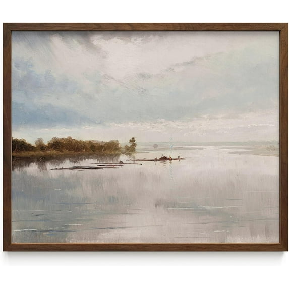 Haus and Hues Landscape Pictures - Framed Wall Art and Paintings for Farmhouse Decor, French-inspired Landscapes and Antique Charm with Nature's Timeless Beauty (11x14 Framed Walnut)