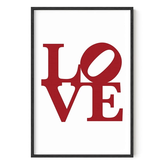 Haus & Hues Love Wall Decor Red Love Sign - Love Wall Art Love Art Print Love Signs for Home Decor Love Word Art Self Love Posters Love Room Decor Love Installation Art (Unframed, 24x36)