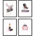 thumbnail image 1 of Haus and Hues Makeup Wall Decor for Makeup Room - Set of 4 Makeup Pictures Wall Decor, Lipstick Picture Wall Decor Designer Wall Art, Makeup Pictures Wall Decor Vogue Wall Art (Framed Black 16x20), 1 of 6