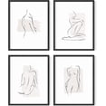 thumbnail image 1 of Haus and Hues Minimalist Wall Art Set of 4 - Minimalist Wall Decor, Neutral Wall Art, Line Art Wall Decor, Art Prints Minimalist, Beige Wall Art, Female Figure Wall Art (Framed Black, 8x10), 1 of 1