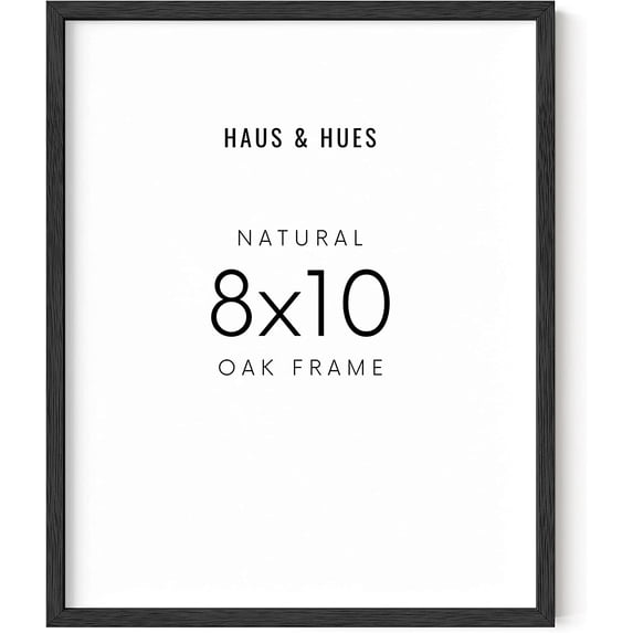 Haus and Hues Modern 8x10 Picture Frame Black – Minimalist 8x10 Black Frame Made of Natural Wood That Comes Ready To Hang, Thin 8x10 Frame That Fits Flush Against Wall, 8x10 Black Picture Frame
