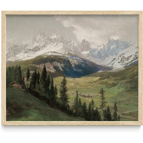 Haus and Hues Mountain Wall Art - Mountain Painting Wall Art, Vintage Wall Art Prints, and Mountain Painting Decor for Farmhouse Art Wall Decor (16x20 Unframed)