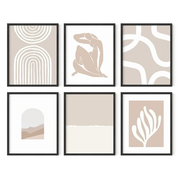 Haus and Hues Neutral Wall Art - Beige Wall Decor, Beige Wall Art, Wall Art Modern Abstract, Matisse Poster, Matisse Prints, Geometric Wall Art, Mid Century Modern Wall Art, Boho Art (16x20, Unframed)