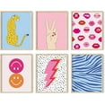 thumbnail image 1 of Haus and Hues Preppy Pictures for Wall - Set of 6 Colorful Wall Art Preppy Collage, Pink Wall Art for Bedroom, Bright Wall Art Pink Aesthetic, Cute Girls Posters College (Framed Beige 16x20), 1 of 6