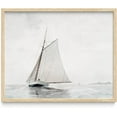 thumbnail image 1 of Haus and Hues Sailboat Wall Art - Vintage and Modern Framed Wall Art Collection, Nautical wall art, Landscape, and Antique Inspired Pieces for Every Room (8x10 Framed Beige), 1 of 6