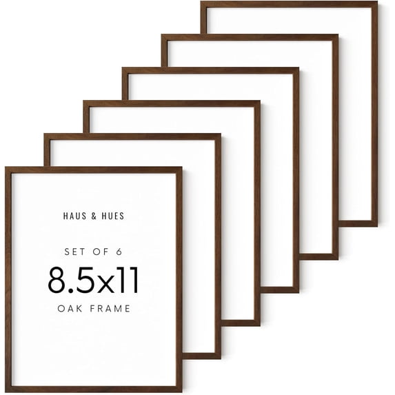 Haus and Hues Set of 6 Certificate Frames 8.5 X 11 - diploma frame 8.5 x 11 frame 8.5 x 11 picture frame wood, 8.5x11 picture frame wood frame 8.5 x 11, wood picture frames 8.5 x 11 (Walnut Oak Frame)