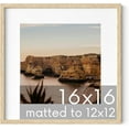 thumbnail image 1 of Haus and Hues Solid Oak Wood 16”x16” Picture Frames Matted to 12”x12” Set of 3 - Beige Square Frames 16x16, 16 x 16 Print Frames, Natural Wooden 16x16 Picture Frames Square (Beige Oak Frames), 1 of 5