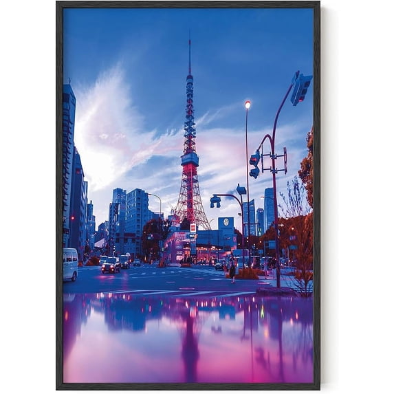 Haus and Hues Tokyo Neon Wall Art Posters Dorm Room Decor, Dorm Decorations, College Room Decor, Cool Posters for Teens, Dope Posters, Picture Sets Wall Decor, Neon Tokyo (Unframed 24x36)