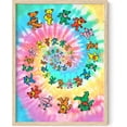 thumbnail image 1 of Haus and Hues Trippy Poster Indie Posters - Stoner Posters Y2K Wall Decor Posters for Room Aesthetic Trippy Cool Posters Indie Kid Y2K Wall Decor Tie Dye Bears Collage (Framed Beige 16x20), 1 of 1