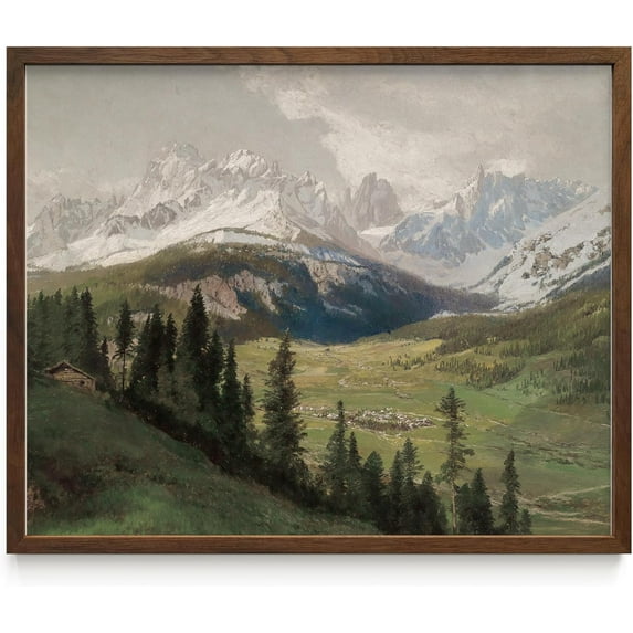 Haus and Hues Vintage Prints Wall Art - Oil Paintings for Wall Decor Captivating Landscape and Mountain Scenes to Bring the Outdoors Indoors (8x10 Framed Walnut)