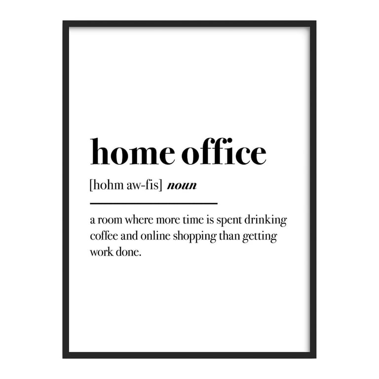 Haus and Hues Funny Quotes for Home Office Decor - Funny Home Decor &  Office Wall Decor for Women Funny Work from Home Office UNFRAMED 12x16 