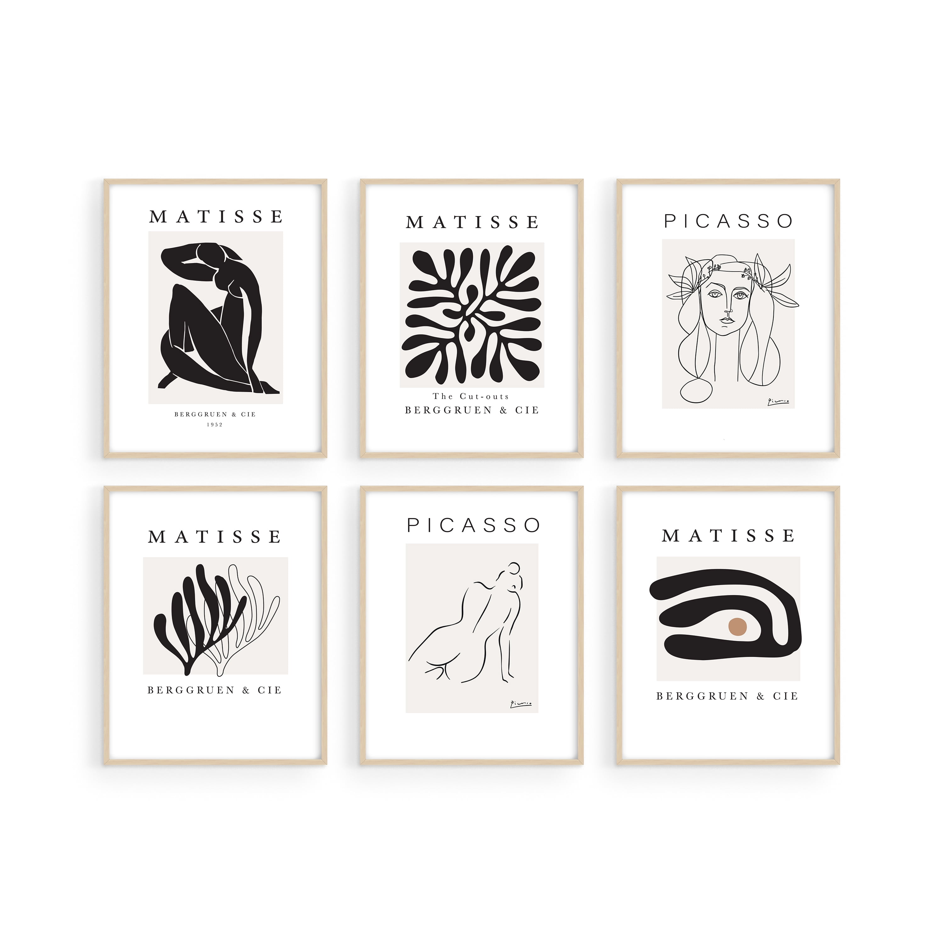 Haus and Hues Henri Matisse Posters and Picasso Wall Art - Set of 6 ...