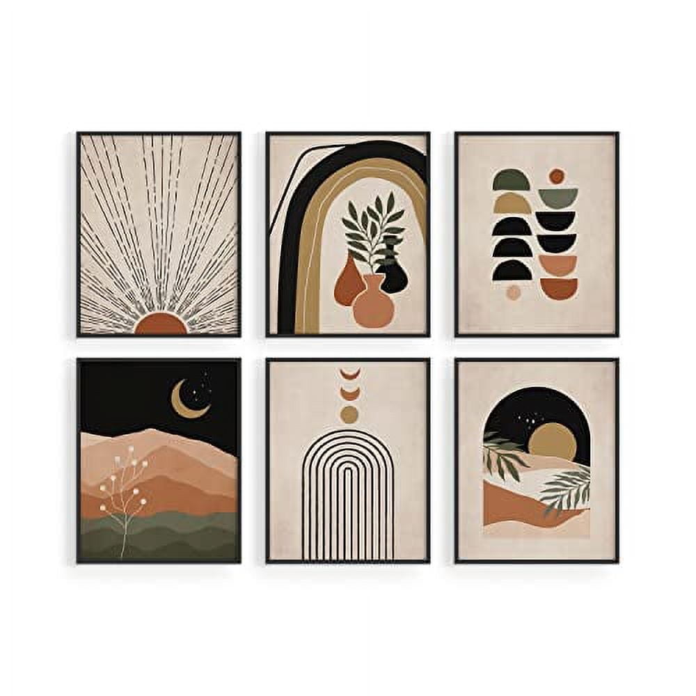 Haus and Hues Mid Century Modern Wall Art Set of Boho Poster Terracotta  Wall Décor Midcentury Modern Wall Decor Mid Century Wall Art