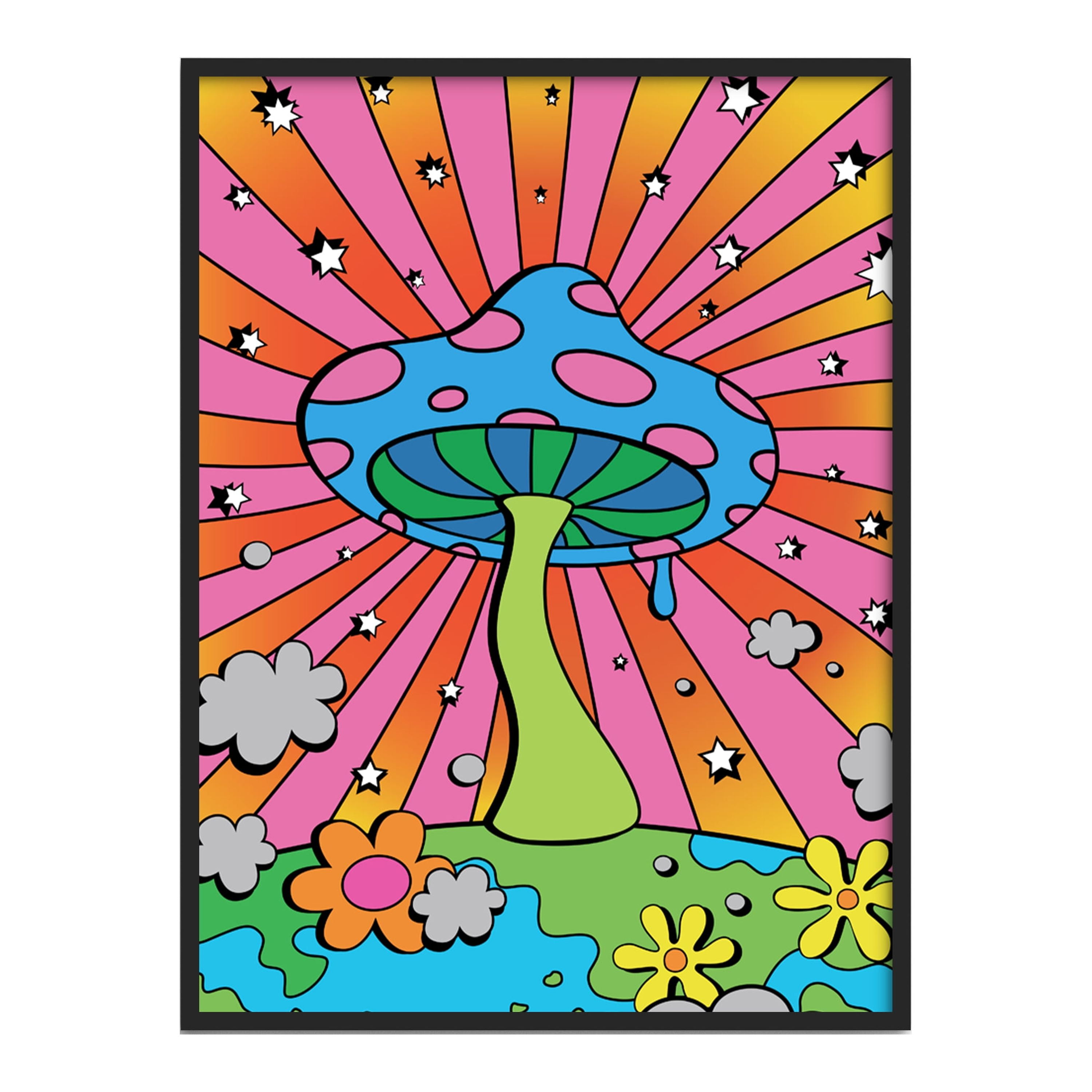 Haus and Hues Mushroom Poster Trippy Posters - Indie Posters Posters for  Room Aesthetic Hippie Posters Mushroom Art 12 x 16