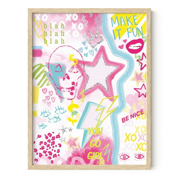 Haus and Hues Preppy Collage 12" x 16" Framed Art Prints