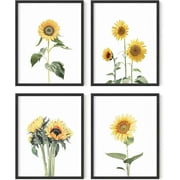 Haus and Hues Sunflower Wall Decor and Sunflower Posters - Sunflower Bedroom Decor, Sunflower Paintings for Wall, Yellow Wall Art