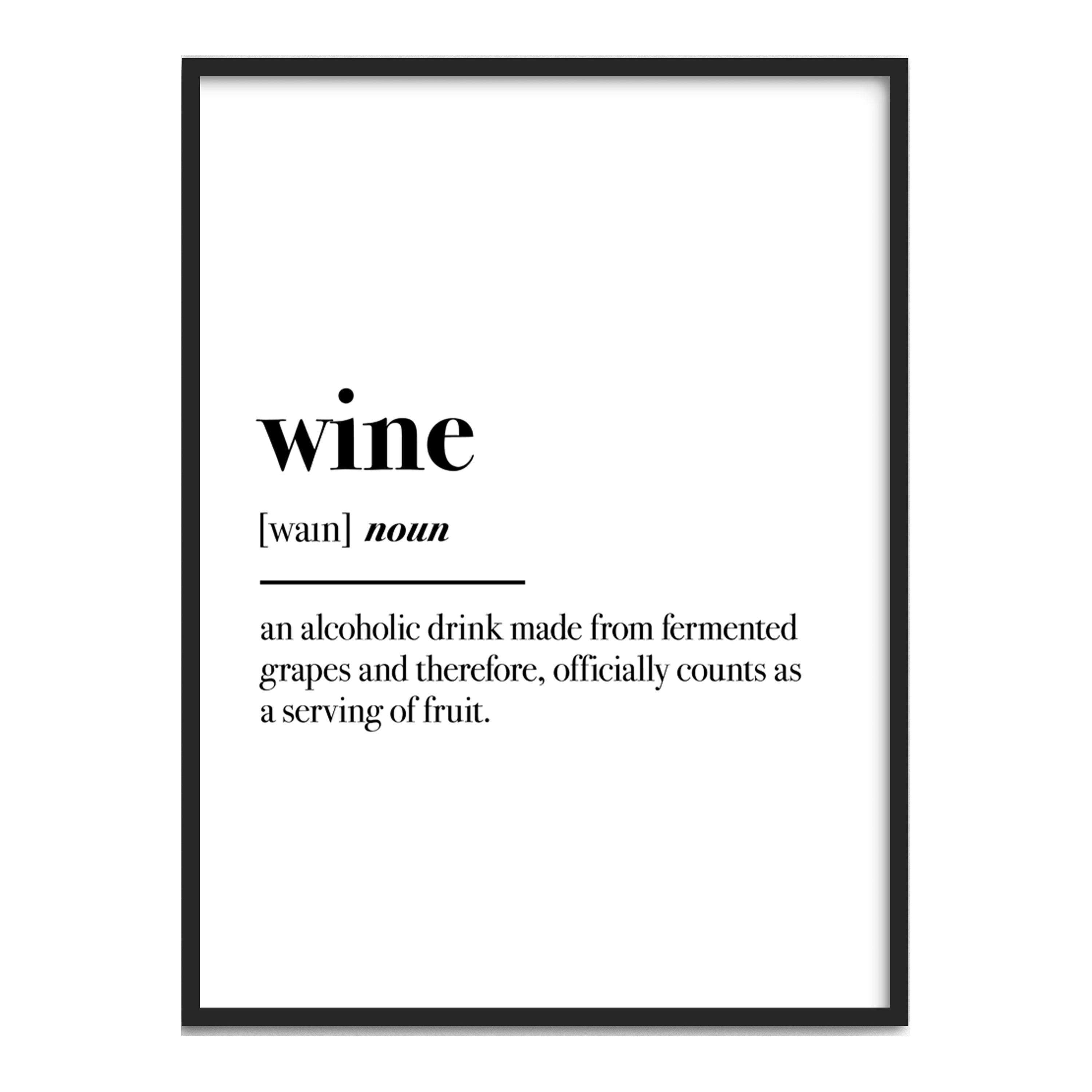 Haus and Hues Wine Prints Wall Art Funny Wall Decor Wine Quotes Wall