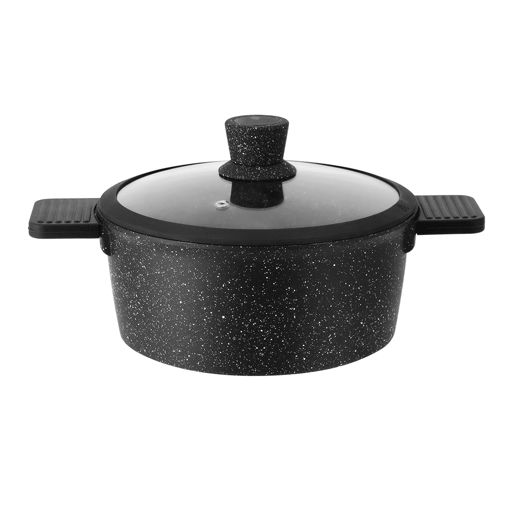 House Roland Pots HausRoland Aluminum Non-Stick Casserole Pot with Glass Lid 5.3 Qt (5 L ...