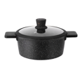 thumbnail image 1 of HausRoland Aluminum Non-Stick Casserole Pot with Glass Lid 5.3 Qt (5 L) Marble Coating Non-Stick Stockpot Aluminum Soup Pot with Lid Cooking Pot Cookware Stock Pot Induction Pot, Black, 1 of 3