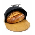 thumbnail image 1 of HausRoland Bread Box with Wooden Bottom 14x10x6" (35.5x25x15.2 cm) Countertop Bread Bin Bread Storage Container for Bakery Storage Bin Food Keeper Pastry Box with Roll Top Cover, Black, 1 of 5