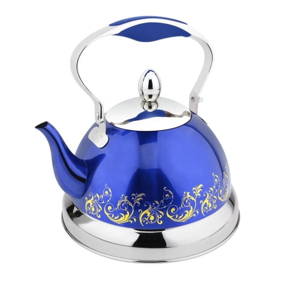 HausRoland Stainless Steel Stovetop Kettle with Ergonomic Handle 0.74 Qt (0.7 L) Tea Kettle for Stove Top, Blue