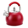 thumbnail image 1 of HausRoland Stainless Steel Whistling Kettle with Ergonomic Nylon Handle 3.2 Qt (3 L) Tea Kettle for Stove Top, Red, 1 of 3