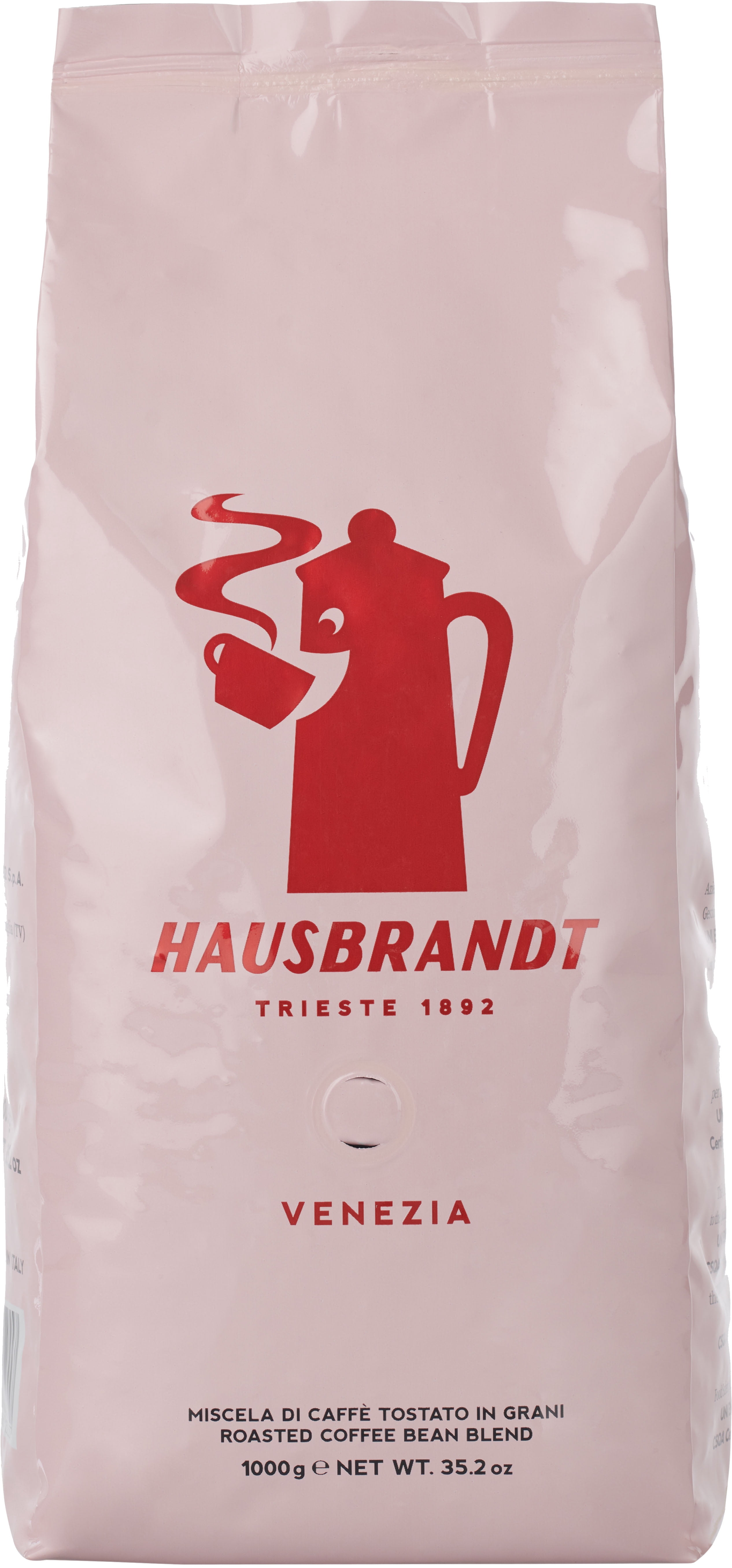 Hausbrandt Venezia Espresso Whole Bean coffee in bag. Net 2.2lbs/1kg.
