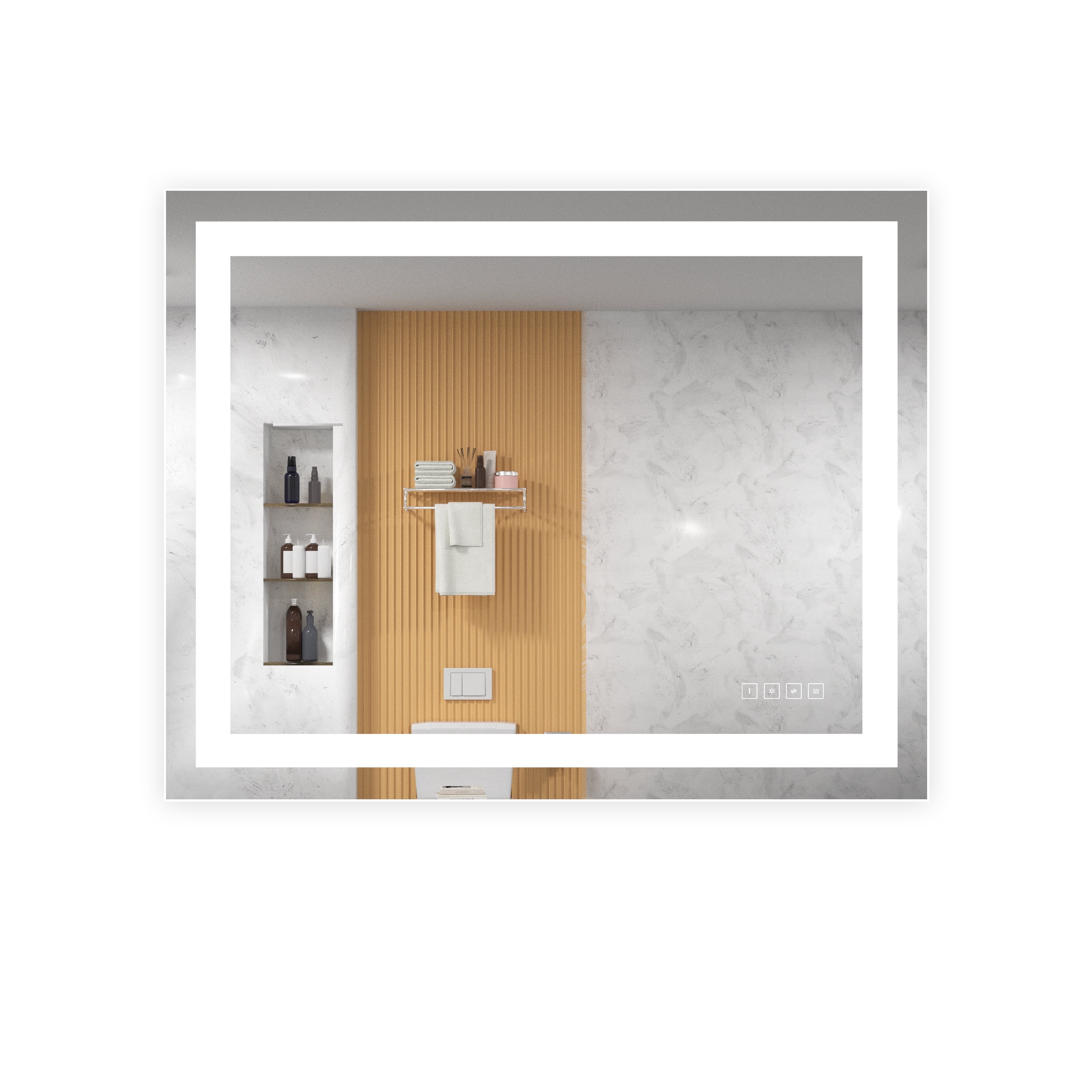 Hauschen Home 32 x 40 Inch LED Lighted Bathroom Vanity Mirror with Anti ...
