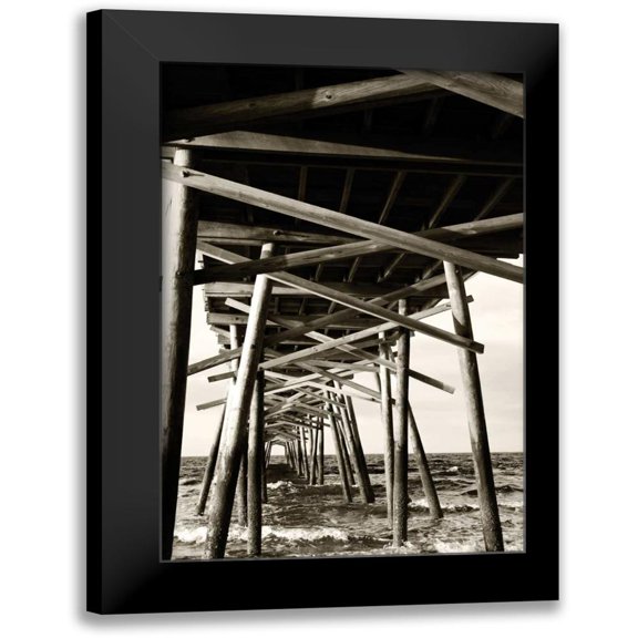 Hausenflock, Alan 11x14 Black Modern Framed Museum Art Print Titled - Atlantic Beach Pier II