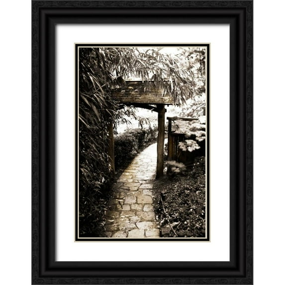 Hausenflock, Alan 11x14 Black Ornate Wood Framed with Double Matting Museum Art Print Titled - Bamboo Garden I