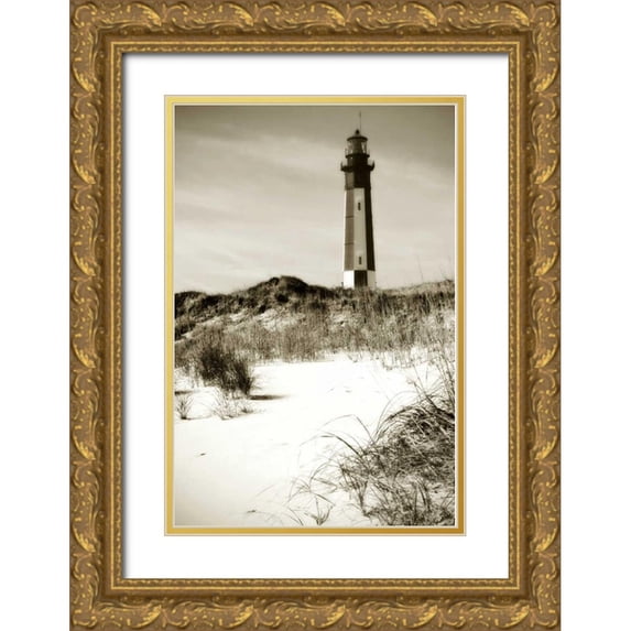 Hausenflock, Alan 11x14 Gold Ornate Wood Framed with Double Matting Museum Art Print Titled - Cape Henry Light II