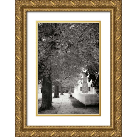 Hausenflock, Alan 11x14 Gold Ornate Wood Framed with Double Matting Museum Art Print Titled - Small Town Autumn III