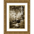 thumbnail image 1 of Hausenflock, Alan 11x14 Gold Ornate Wood Framed with Double Matting Museum Art Print Titled - Summer Bridge, 1 of 4