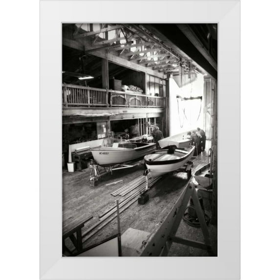 Hausenflock, Alan 11x14 White Modern Wood Framed Museum Art Print Titled - Boat Works I