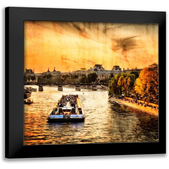 Hausenflock, Alan 12x12 Black Modern Framed Museum Art Print Titled - River Seine at Sunset II